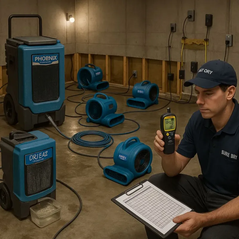 Structural Drying and Dehumidification process in Baldwin, LA
